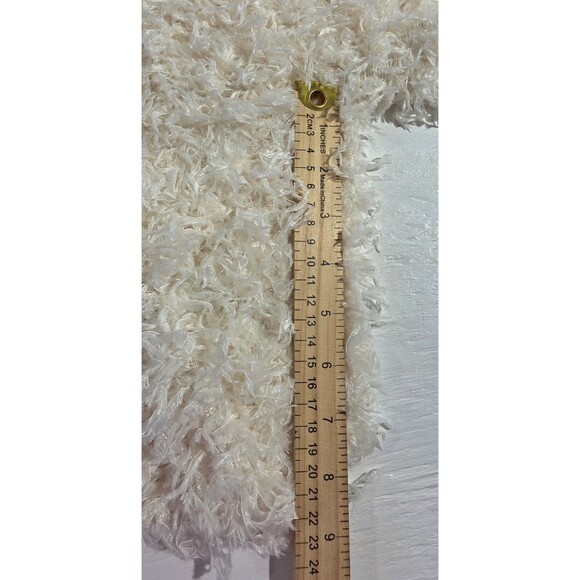 Forever 21 Cropped Fluffy Shag Style Cream Sweater Pullover Women's Size L - Picture 10 of 15